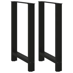 Patas de mesa de centro acero negro 2 uds 60x(90-91) cm by , Table legs - Ref: Foro24-4013332, Price: 91,92 €, Discount: %