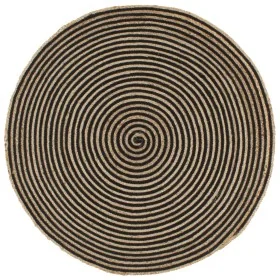 Alfombra de yute tejida a mano diseño espiral negro 120 cm von , Teppiche - Ref: Foro24-133720, Preis: 48,61 €, Rabatt: %