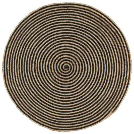Alfombra de yute tejida a mano diseño espiral negro 120 cm von , Teppiche - Ref: Foro24-133720, Preis: 48,61 €, Rabatt: %