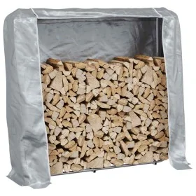 Leñero con protector de lluvia 150x25x150 cm acero galvanizado von , Brennholztaschen und -halter - Ref: Foro24-4100709, Prei...