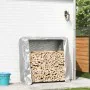 Leñero con protector de lluvia 150x25x150 cm acero galvanizado by , Firewood bags and holders - Ref: Foro24-4100709, Price: 3...