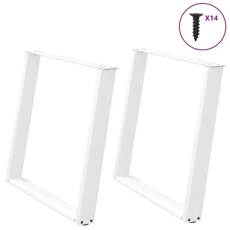 Patas para mesa comedor forma U 2uds acero blanco 100x(72-73)cm von , Tischbeine - Ref: Foro24-4012805, Preis: 107,21 €, Raba...