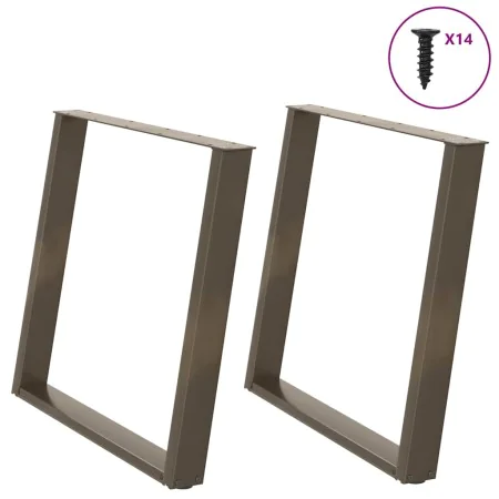 Patas mesa comedor forma U 2uds acero natural 100x(72-73) cm by , Table legs - Ref: Foro24-4012807, Price: 107,93 €, Discount: %