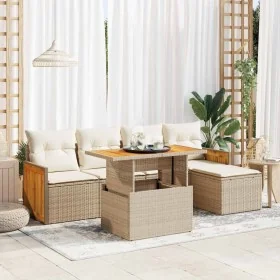 Set sofás jardín y cojines 6 pzas ratán sintético acacia beige von , Gartensets - Ref: Foro24-3327698, Preis: 465,70 €, Rabat...