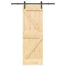 Puerta corredera con herrajes madera maciza de pino 70x210 cm by , Doors - Ref: Foro24-3332604, Price: 180,88 €, Discount: %