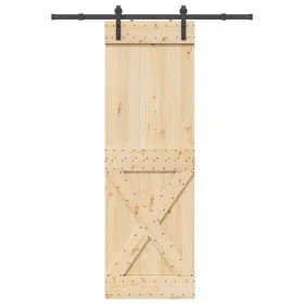 Puerta corredera con herrajes madera maciza de pino 70x210 cm de , Puertas - Ref: Foro24-3332748, Precio: 172,27 €, Descuento: %