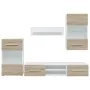Muebles de TV 5 piezas con iluminación LED roble sonoma von , TV-Möbel - Ref: Foro24-3324231, Preis: 478,22 €, Rabatt: %