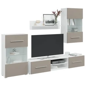 Muebles para TV 5 piezas con iluminación LED gris