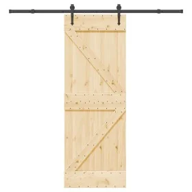Puerta corredera con herrajes madera maciza de pino 70x210 cm by , Doors - Ref: Foro24-3332646, Price: 203,44 €, Discount: %
