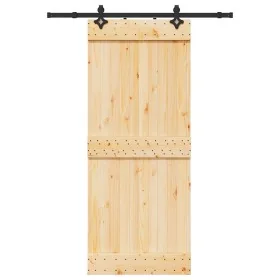 Puerta corredera con herrajes madera maciza de pino 85x210 cm by , Doors - Ref: Foro24-3332678, Price: 167,38 €, Discount: %