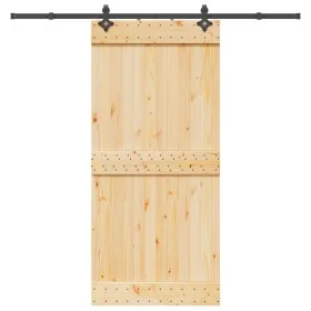 Puerta corredera con herrajes madera maciza de pino 95x210 cm von , Türen - Ref: Foro24-3332686, Preis: 202,80 €, Rabatt: %
