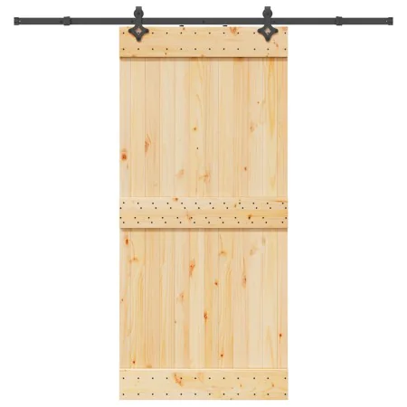 Puerta corredera con herrajes madera maciza de pino 95x210 cm de , Puertas - Ref: Foro24-3332686, Precio: 202,77 €, Descuento: %