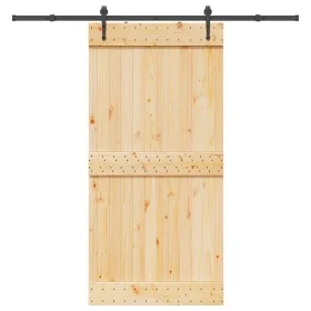 Puerta corredera con herrajes madera maciza de pino 100x210 cm von , Türen - Ref: Foro24-3332699, Preis: 233,60 €, Rabatt: %
