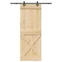 Puerta corredera con herrajes madera maciza de pino 85x210 cm de , Puertas - Ref: Foro24-3332774, Precio: 193,03 €, Descuento: %