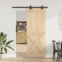 Puerta corredera con herrajes madera maciza de pino 85x210 cm de , Puertas - Ref: Foro24-3332774, Precio: 193,03 €, Descuento: %