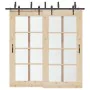 Kit de herrajes para puertas correderas acero negro 213,5 cm de , Artículos para puertas - Ref: Foro24-3295726, Precio: 167,0...