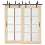 Kit de herrajes para puertas correderas acero negro 213,5 cm by , Door items - Ref: Foro24-3295724, Price: 148,98 €, Discount: %