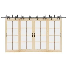 Kit de herrajes para puertas correderas acero negro 400 cm by , Door items - Ref: Foro24-3295758, Price: 207,83 €, Discount: %