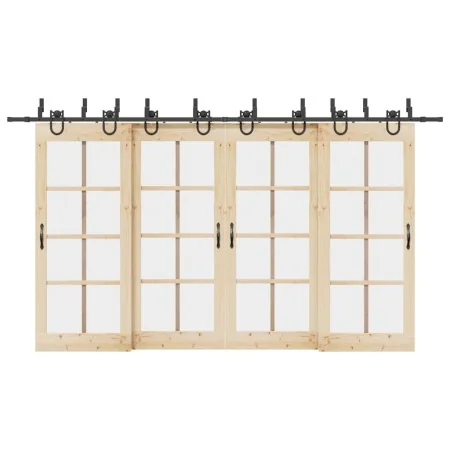 Kit de herrajes para puertas correderas acero negro 400 cm von , Türartikel - Ref: Foro24-3295758, Preis: 208,24 €, Rabatt: %