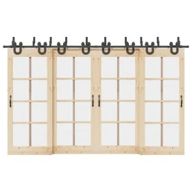 Kit de herrajes para puertas correderas acero negro 366 cm by , Door items - Ref: Foro24-3295753, Price: 234,21 €, Discount: %