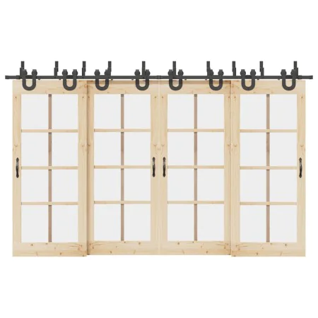 Kit de herrajes para puertas correderas acero negro 366 cm de , Artículos para puertas - Ref: Foro24-3295753, Precio: 234,20 ...
