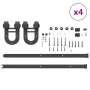 Kit de herrajes para puertas correderas acero negro 366 cm de , Artículos para puertas - Ref: Foro24-3295753, Precio: 234,20 ...