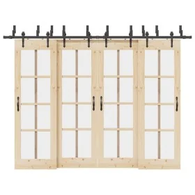 Kit de herrajes para puertas correderas acero negro 305 cm by , Door items - Ref: Foro24-3295745, Price: 262,98 €, Discount: %
