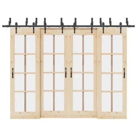 Kit de herrajes para puertas correderas acero negro 305 cm de , Artículos para puertas - Ref: Foro24-3295745, Precio: 262,96 ...