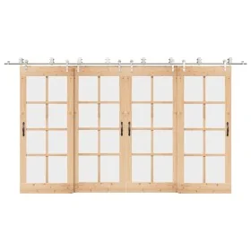 Kit de herrajes para puerta corredera 400 cm acero plateado by , Door items - Ref: Foro24-3295770, Price: 494,21 €, Discount: %