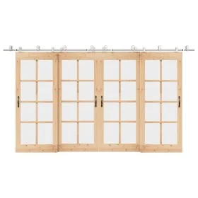 Kit de herrajes para puerta corredera 400 cm acero plateado by , Door items - Ref: Foro24-3295772, Price: 365,67 €, Discount: %