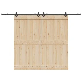 Kit de herrajes para puertas correderas acero negro 305 cm by , Door items - Ref: Foro24-3295791, Price: 120,66 €, Discount: %