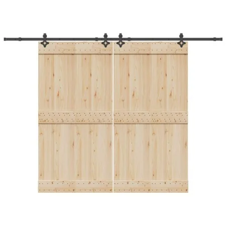 Kit de herrajes para puertas correderas acero negro 305 cm de , Artículos para puertas - Ref: Foro24-3295791, Precio: 120,66 ...