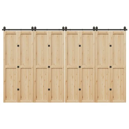 Kit de herrajes para puertas correderas acero negro 366 cm by , Door items - Ref: Foro24-3295801, Price: 180,47 €, Discount: %