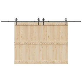 Kit de herrajes para puertas correderas acero negro 400 cm by , Door items - Ref: Foro24-3295798, Price: 123,75 €, Discount: %