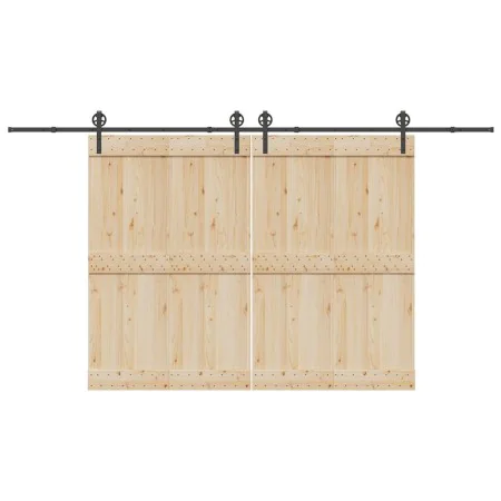 Kit de herrajes para puertas correderas acero negro 400 cm de , Artículos para puertas - Ref: Foro24-3295798, Precio: 124,64 ...
