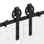 Kit de herrajes para puertas correderas acero negro 400 cm de , Artículos para puertas - Ref: Foro24-3295798, Precio: 124,64 ...