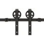 Kit de herrajes para puertas correderas acero negro 400 cm de , Artículos para puertas - Ref: Foro24-3295798, Precio: 124,64 ...