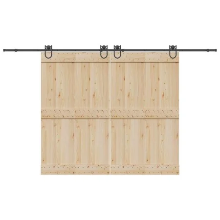 Kit de herrajes para puertas correderas acero negro 366 cm von , Türartikel - Ref: Foro24-3295793, Preis: 79,69 €, Rabatt: %
