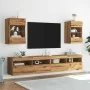 Muebles TV de pared luces LED 2 uds roble artisian 40x30x60,5cm by , TV Furniture - Ref: Foro24-857681, Price: 85,38 €, Disco...