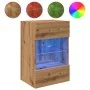 Muebles TV de pared luces LED 2 uds roble artisian 40x30x60,5cm by , TV Furniture - Ref: Foro24-857681, Price: 85,38 €, Disco...