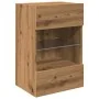 Muebles TV de pared luces LED 2 uds roble artisian 40x30x60,5cm by , TV Furniture - Ref: Foro24-857681, Price: 85,38 €, Disco...