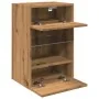 Muebles TV de pared luces LED 2 uds roble artisian 40x30x60,5cm by , TV Furniture - Ref: Foro24-857681, Price: 85,38 €, Disco...