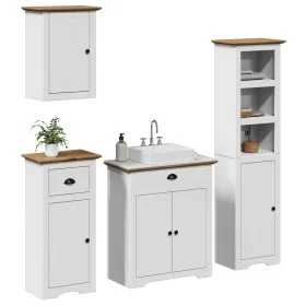 Juego muebles baño BODO 4pzas madera maciza pino blanco marrón von , Badezimmermöbel - Ref: Foro24-3307651, Preis: 379,89 €, ...