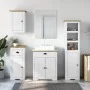 Juego muebles baño BODO 4pzas madera maciza pino blanco marrón by , Bathroom furniture - Ref: Foro24-3307651, Price: 379,87 €...