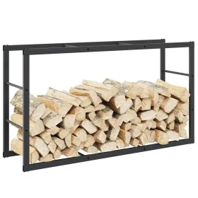 Leñero de acero negro 110x30x61 cm de , Bolsas y soportes de leña - Ref: Foro24-4018466, Precio: 31,58 €, Descuento: %