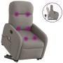 Sillón reclinable de masaje elevable tela gris taupé by , Armchairs - Ref: Foro24-3302989, Price: 297,45 €, Discount: %
