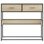 Mesa consola de madera de ingeniería roble Sonoma 90x35x80 cm by , Side tables - Ref: Foro24-849175, Price: 84,03 €, Discount: %