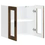 Armario de pared para cocina puerta cristal Porto roble ahumado by , Kitchen cabinets - Ref: Foro24-854152, Price: 64,69 €, D...