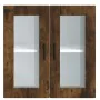 Armario de pared para cocina puerta cristal Porto roble ahumado by , Kitchen cabinets - Ref: Foro24-854152, Price: 64,69 €, D...