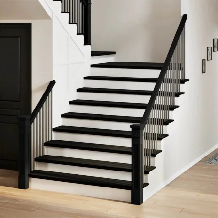 Peldaños de escalera 8 uds madera maciza roble marrón oscuro de , Alfombrillas para escalones - Ref: Foro24-3283036, Precio: ...